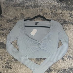 Light blue crossup crop top